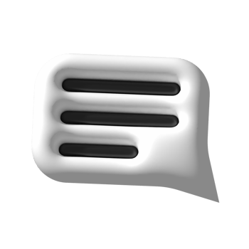 3D speech bubble icon. Comment or chat sign social media png