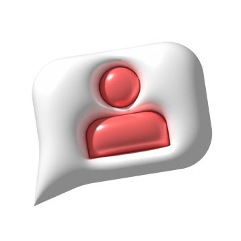 3D follower notification speech bubble. Social media user icon png
