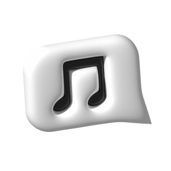3D music note sign speech bubble. Melody and tune icon symbol png