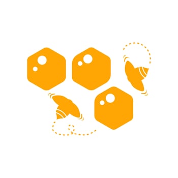 Illustration of beehive and honey. Healthy food for health. Vector format and flat style