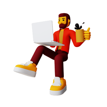 3d male reading book illustration png
