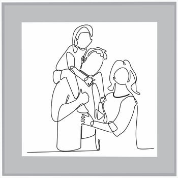 continuous line art vector
