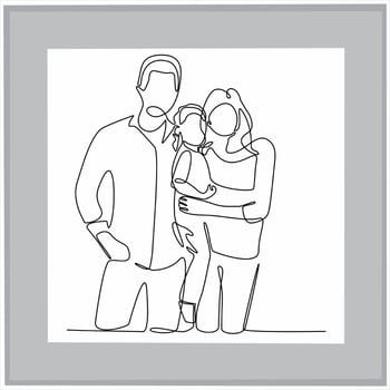 continuous line art vector
