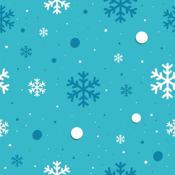 Seamless pattern with snowflakes in blue and white colors. New year and Christmas design. vector