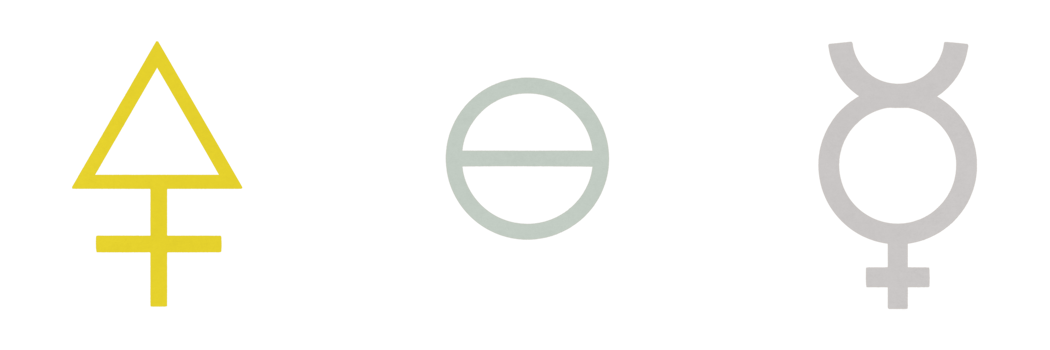 Alchemy symbols of the Three primes on transparent background png