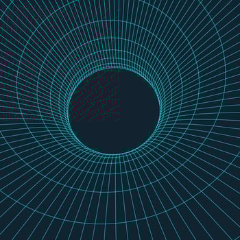 Wireframe torus with connected lines and dots . Mesh polygonal element. Vector Illustration EPS10.