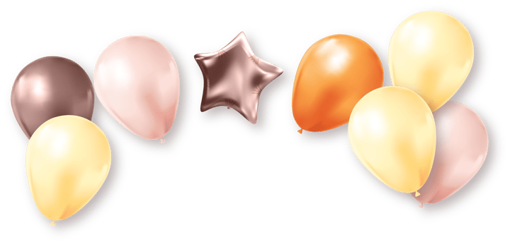 Party Colorful Balloons with Shadow png