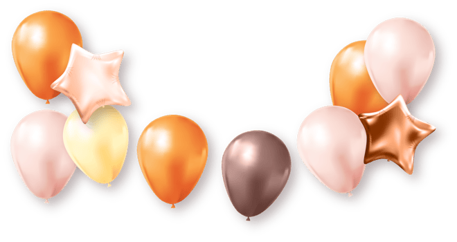 Party Colorful Balloons with Shadow png