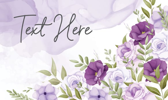 Beautiful floral background with purple flower decoration vector