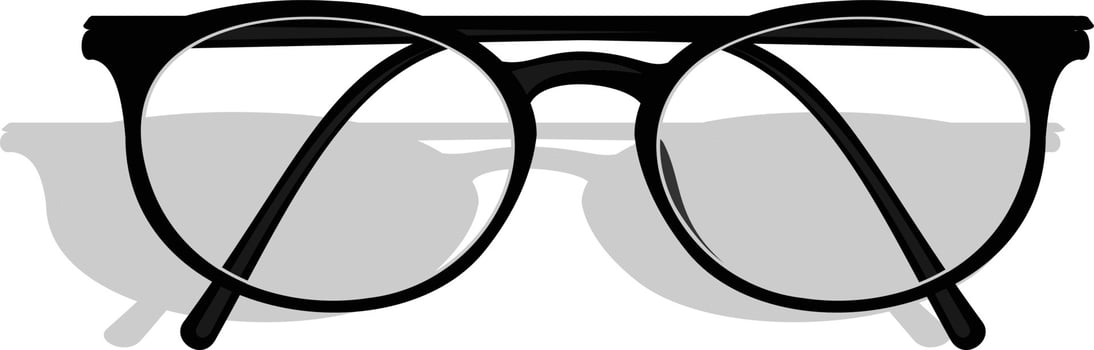 Medical glasses with a black frame used to obtain correct and non-stressful vision vector