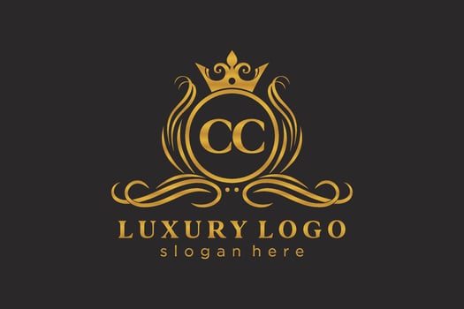 Initial CC Letter Royal Luxury Logo template in vector art for Restaurant, Royalty, Boutique, Cafe, Hotel, Heraldic, Jewelry, Fashion and other vector illustration.