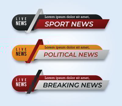 tv news bar. bar newspaper. bar social media. Television broadcast media title banner. vector