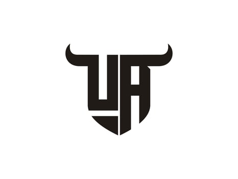 Initial UA Bull Logo Design. vector