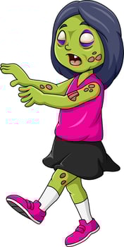 Cute Zombie standing and walking vector