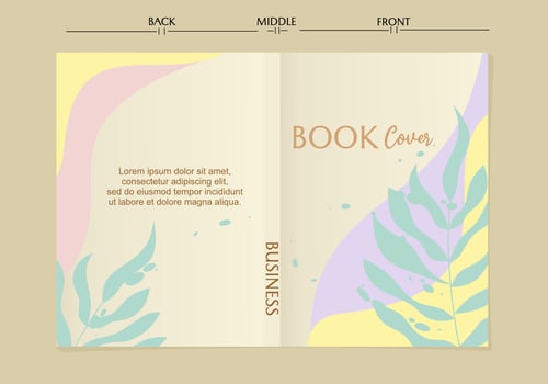 aesthetic book cover page collection. Templates with cute boho leaf. Perfect for diary, books,journals, catalogue, planners, magazines, and flyers. vector