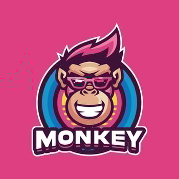 Monkey Cool Mascot Vector Logo Design Templates