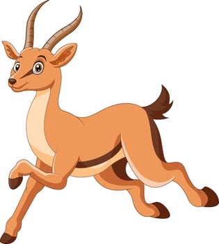 A cute cartoon gazelle stands vector