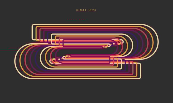 Retro pattern design in abstract style with colorful lines. Vector illustration.