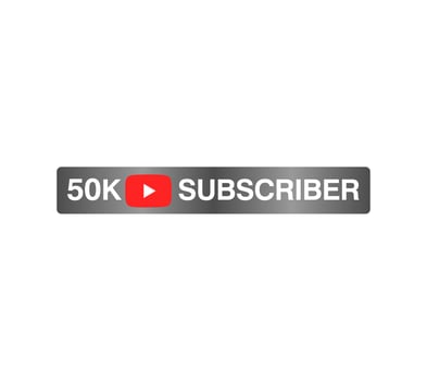 50k subscriber celebration red silver banner art vector illustration
