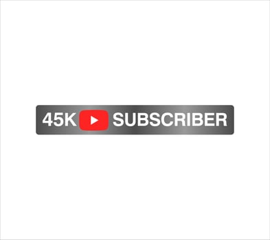45k subscriber celebration red silver banner art vector illustration