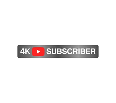 4k subscriber celebration red silver banner art vector illustration