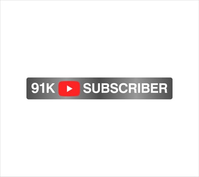 91k subscriber celebration red silver banner art vector illustration