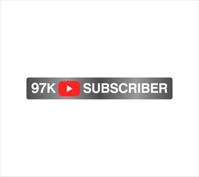 97k subscriber celebration red silver banner art vector illustration
