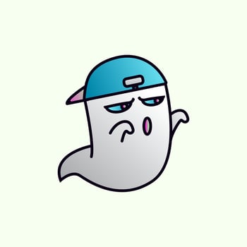 Cute ghost character illustration vector