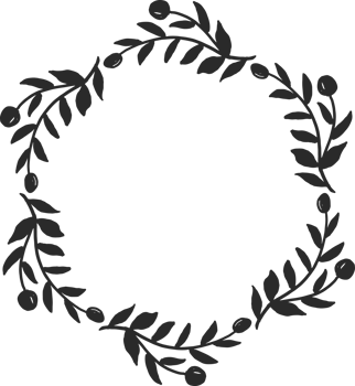doodle style floral leaf wreath frame png