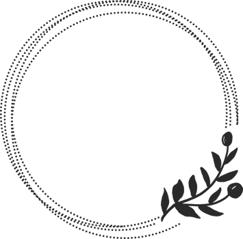 doodle style floral leaf wreath frame png