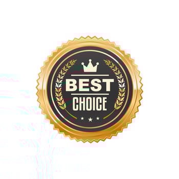 Best choice golden badge and customer choice label vector