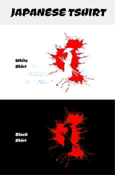 Japanese streetwear theme design vector for tshirt hoodie and merchandise. blood splatter. samurai vector illustration. silhouette japan samurai vector for design t shirt concept. silhouette samurai.