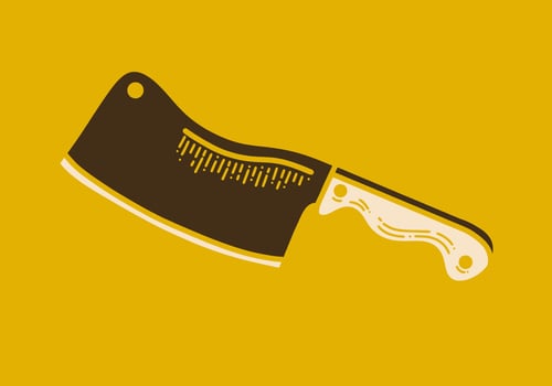 Vintage art illustration of a butcher knife vector