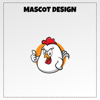 food logo chicken mascot illustration vector design