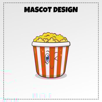 food logo popcorn mascot illustration vector design