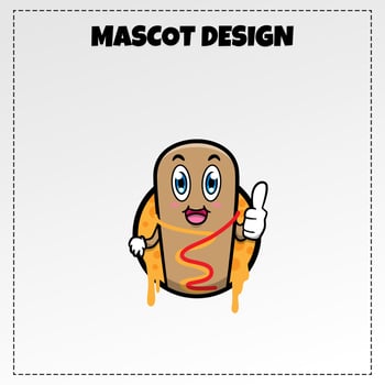 food logo corndog mascot illustration vector design