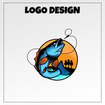 fishing club logo mascot illustration vector design