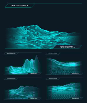 Abstract vector wireframe landscape background. Cyberspace grid. 3d technology wireframe vector illustration. Digital wireframe landscape for presentations .