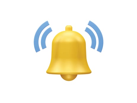 Bell 3d rendering icon illustration vector