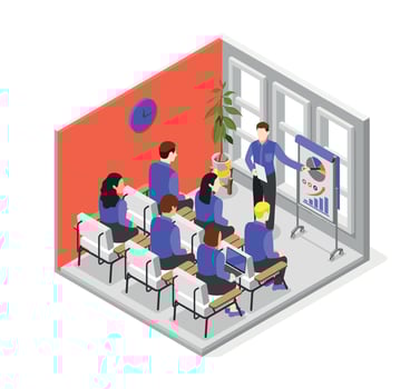 Business Training Isometric Composition vector