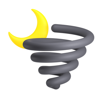 Night Wind Storm 3d weather icon illustration png