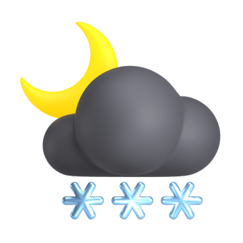 Night Snowfall 3d weather icon illustration png