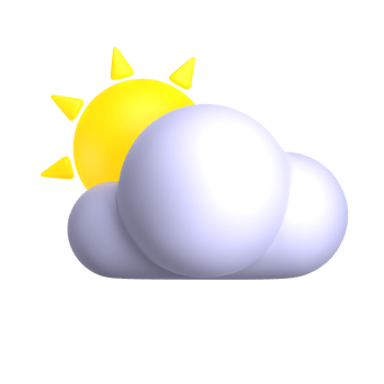 Cloudy Day 3d weather icon illustration png