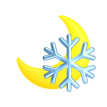 Night Cold 3d weather icon illustration png