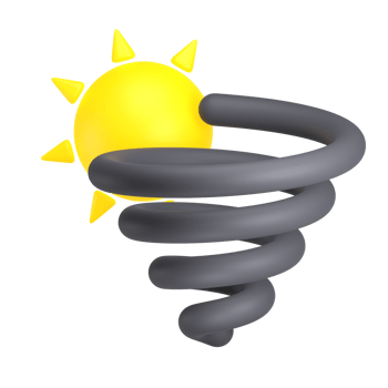 Day Wind Storm 3d weather icon illustration png
