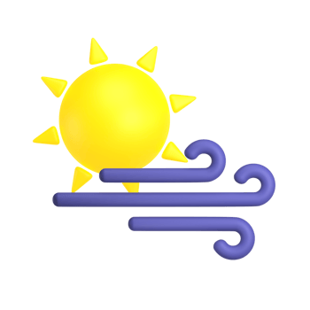 Day Heavy Wind 3d weather icon illustration png