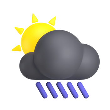 Day Heavy Rain 3d weather icon illustration png