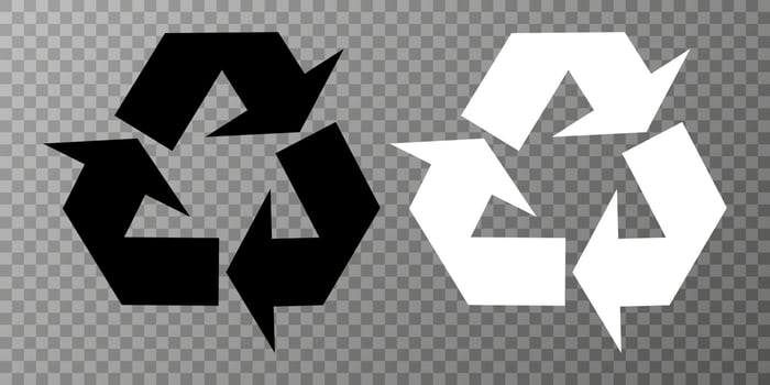 Recycle symbol. Triangular recycling icon. vector