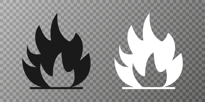 Fragile package. Fire sign vector. vector