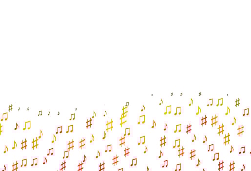 Light Orange vector texture with musical notes.